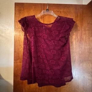 Maroon Lacey Top with slip underneath
